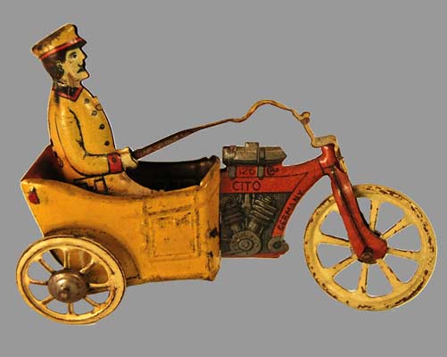 three wheel motorcycle penny toy