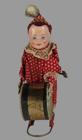 German clown drummer wind up toy