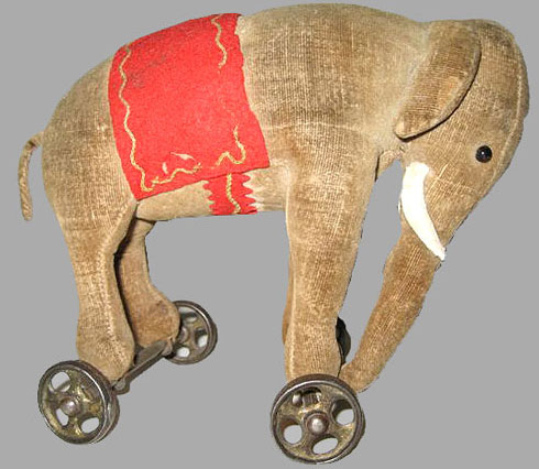 early Steiff velvet elephant