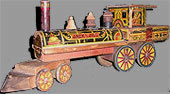 Paper on wood antique toy train