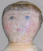early ragdoll with canvas painted face, c. 1875